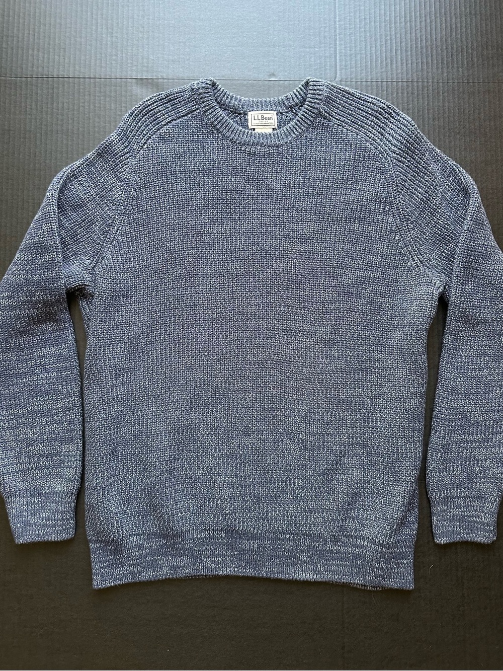 L.L. Bean Men’s Crewneck Sweater in Heathered Blue/Gray